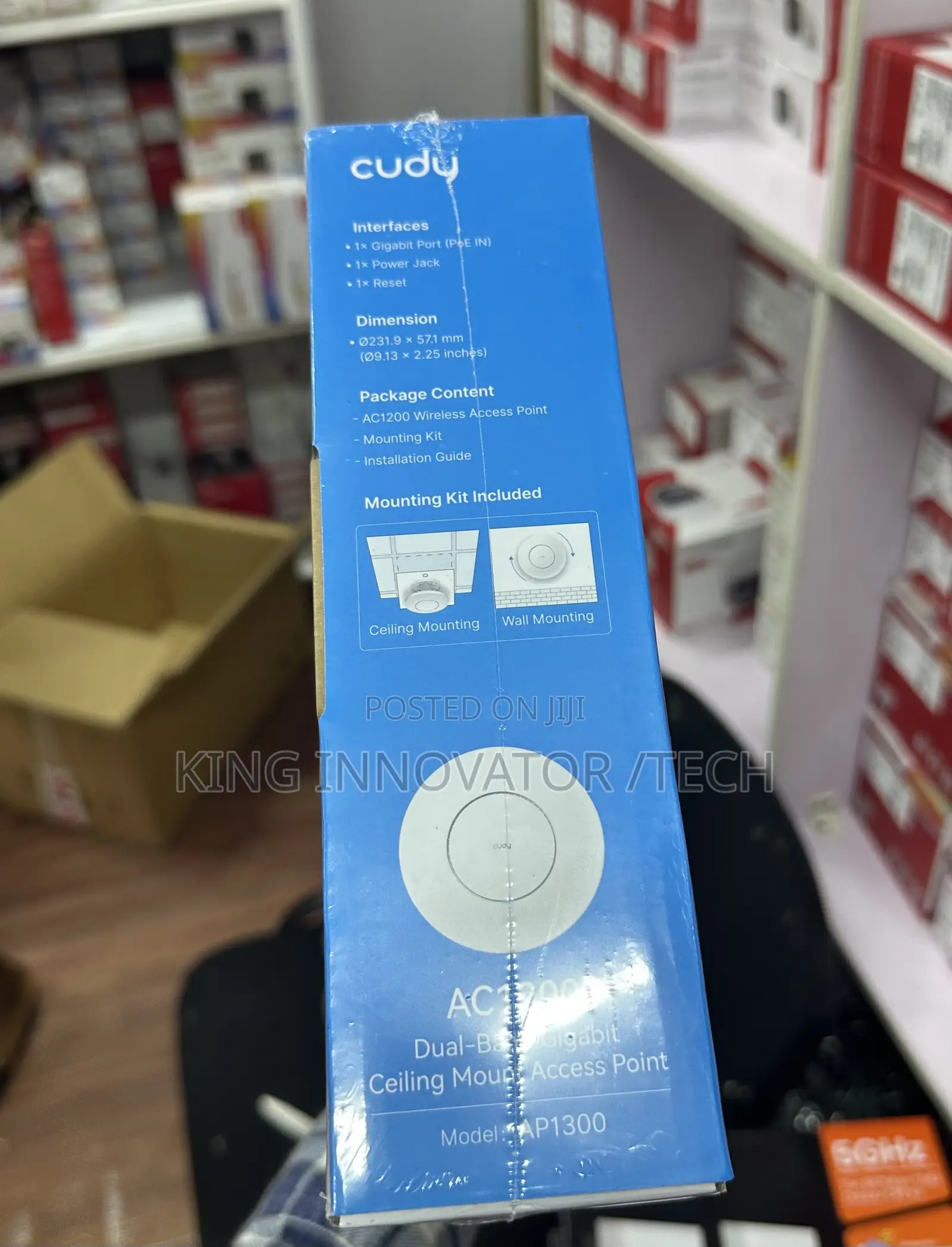 Cudy AP1300 AC1200 Dual-Band Gigabit Ceiling-Mount Access Point.