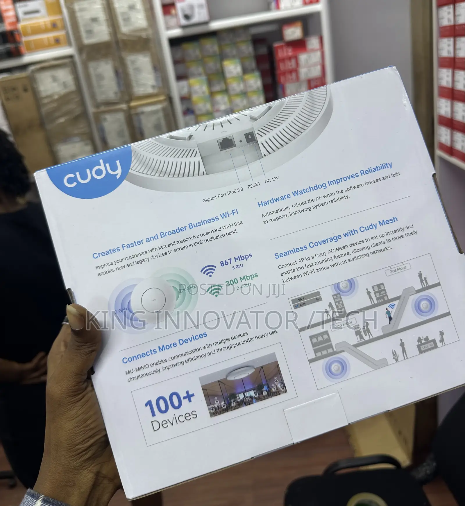 Cudy AP1300 AC1200 Dual-Band Gigabit Ceiling-Mount Access Point.