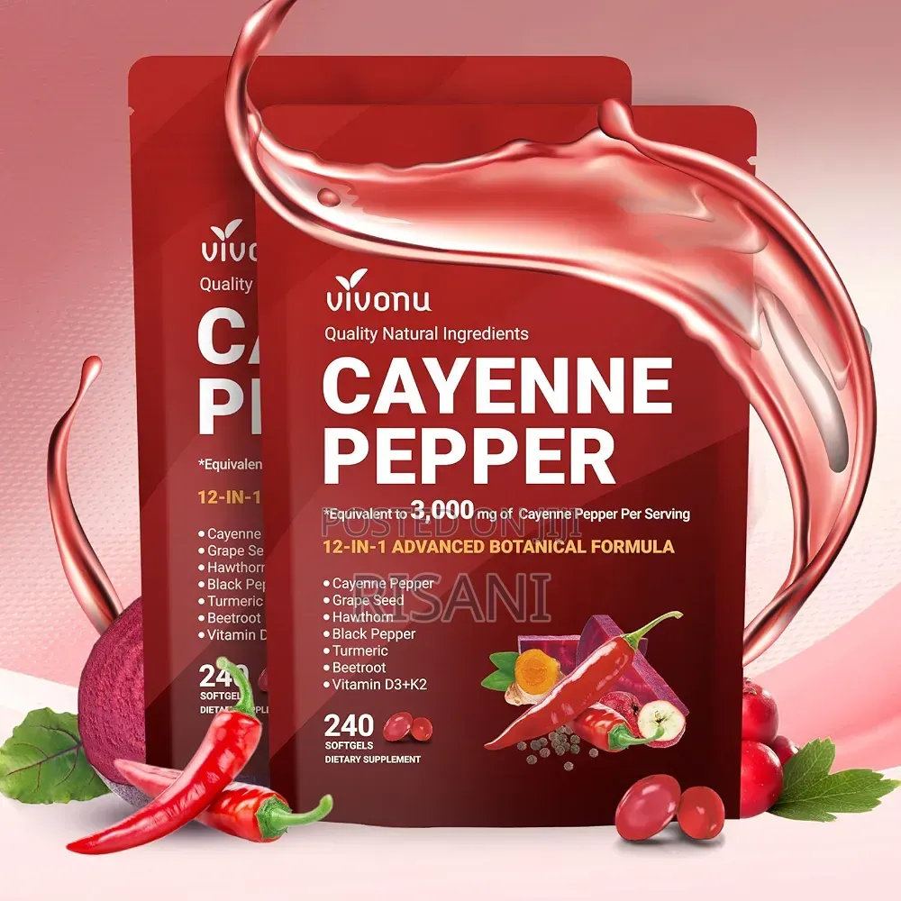 VivoNu 12-in-1 Cayenne Pepper Softgels Supplement, 240 Capsules