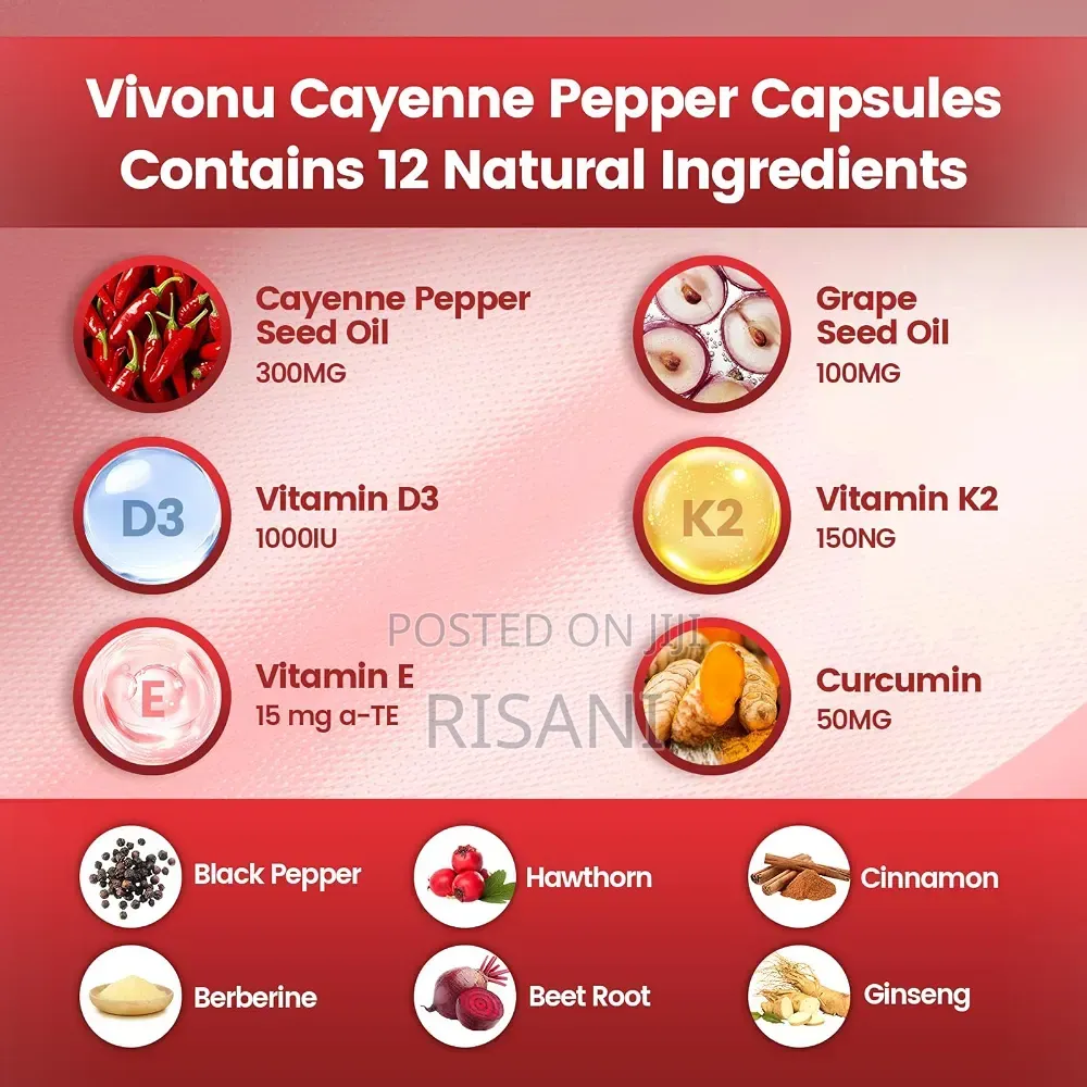 VivoNu 12-in-1 Cayenne Pepper Softgels Supplement, 240 Capsules