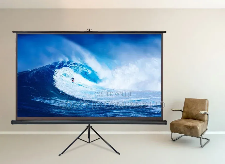 100 Inch Projector Screen With Tripod Stand | Portable HD Projection
