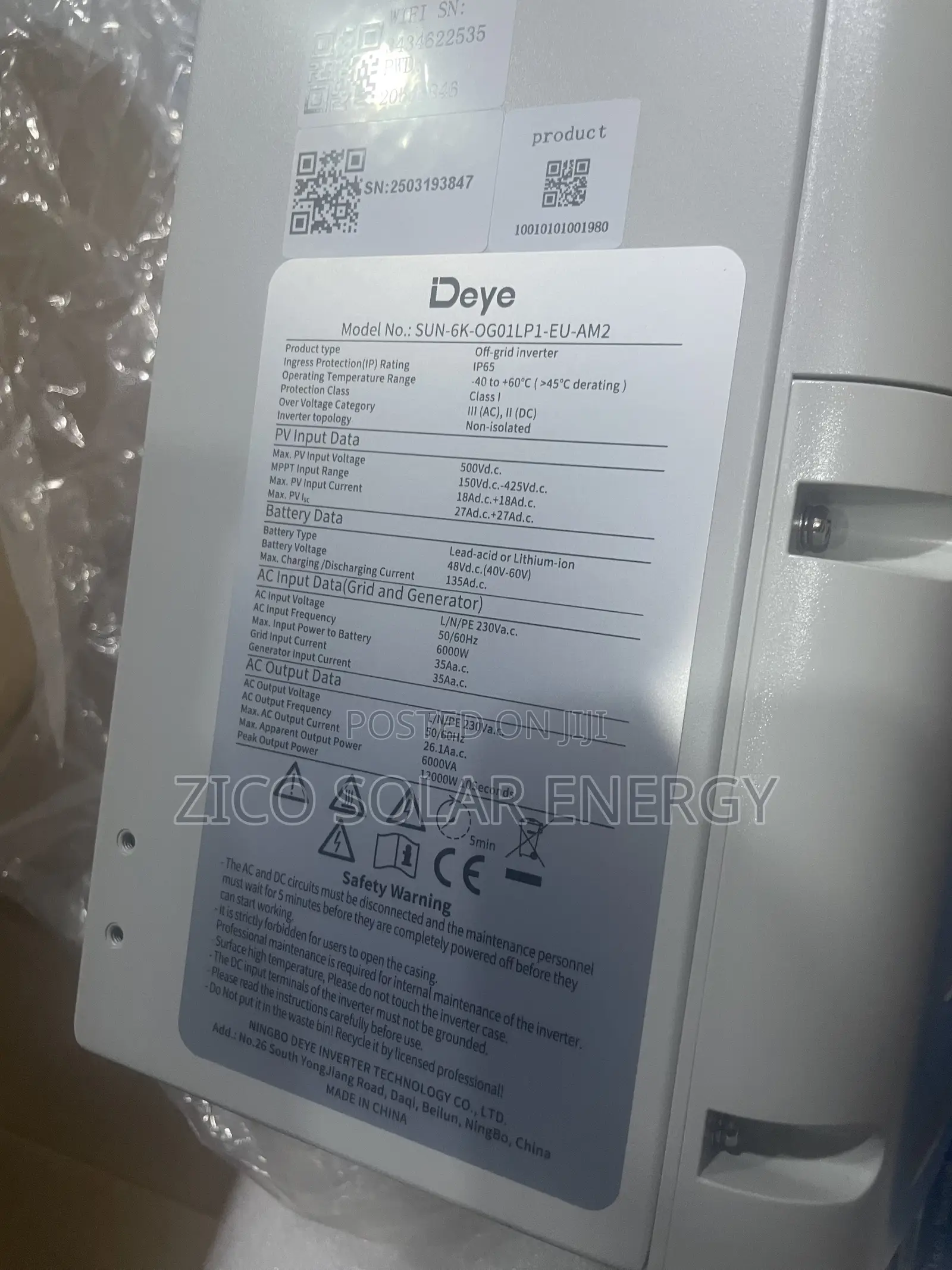 Deye 6kva Hybrid Inverter
