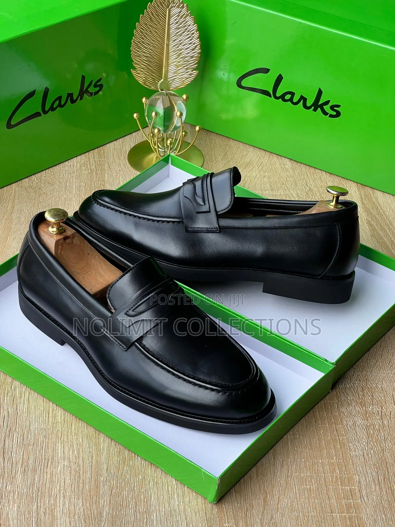 Clarks Penny Loafers Leather With Black Sole
