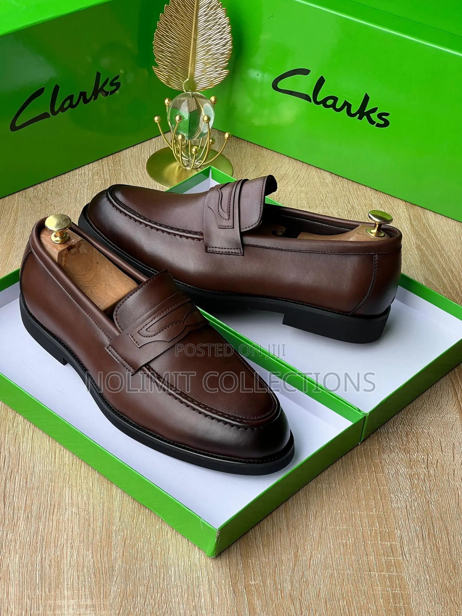Clarks Penny Loafers Leather With Black Sole