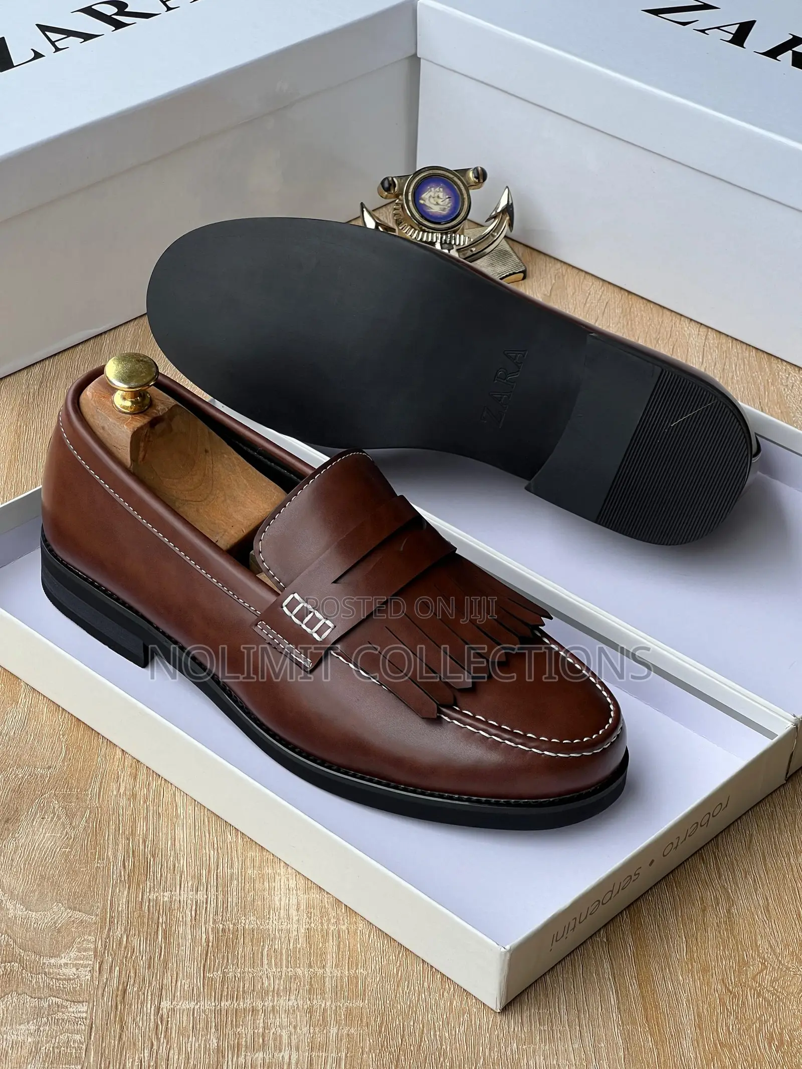 Zara Men's Tassel Leather Loafers