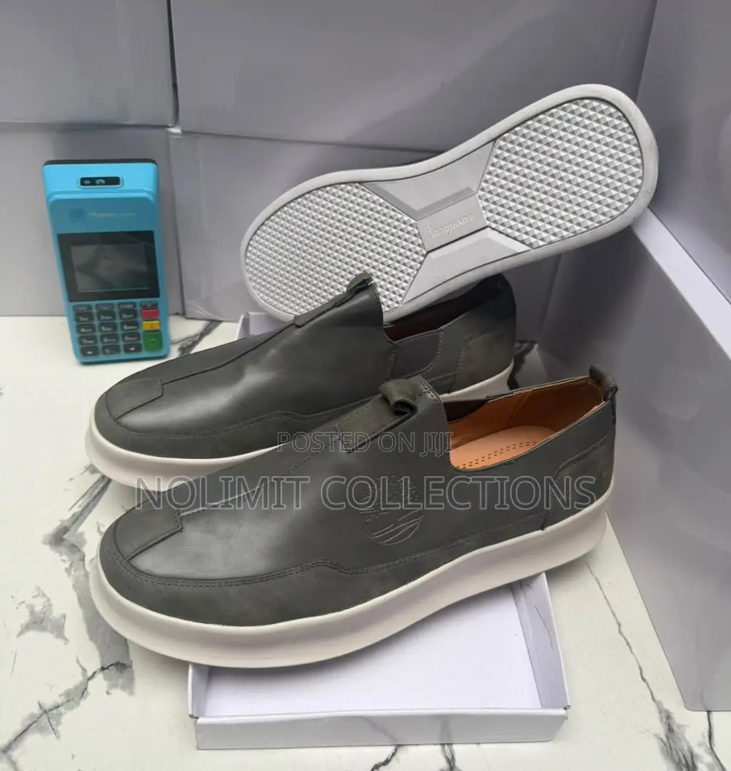 Dark Grey Timberland Slip on Leather Sneakers