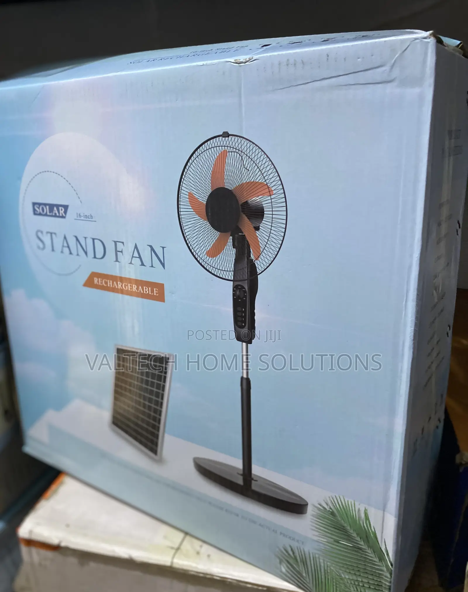 Portable 16-Inch Solar Rechargeable Fan