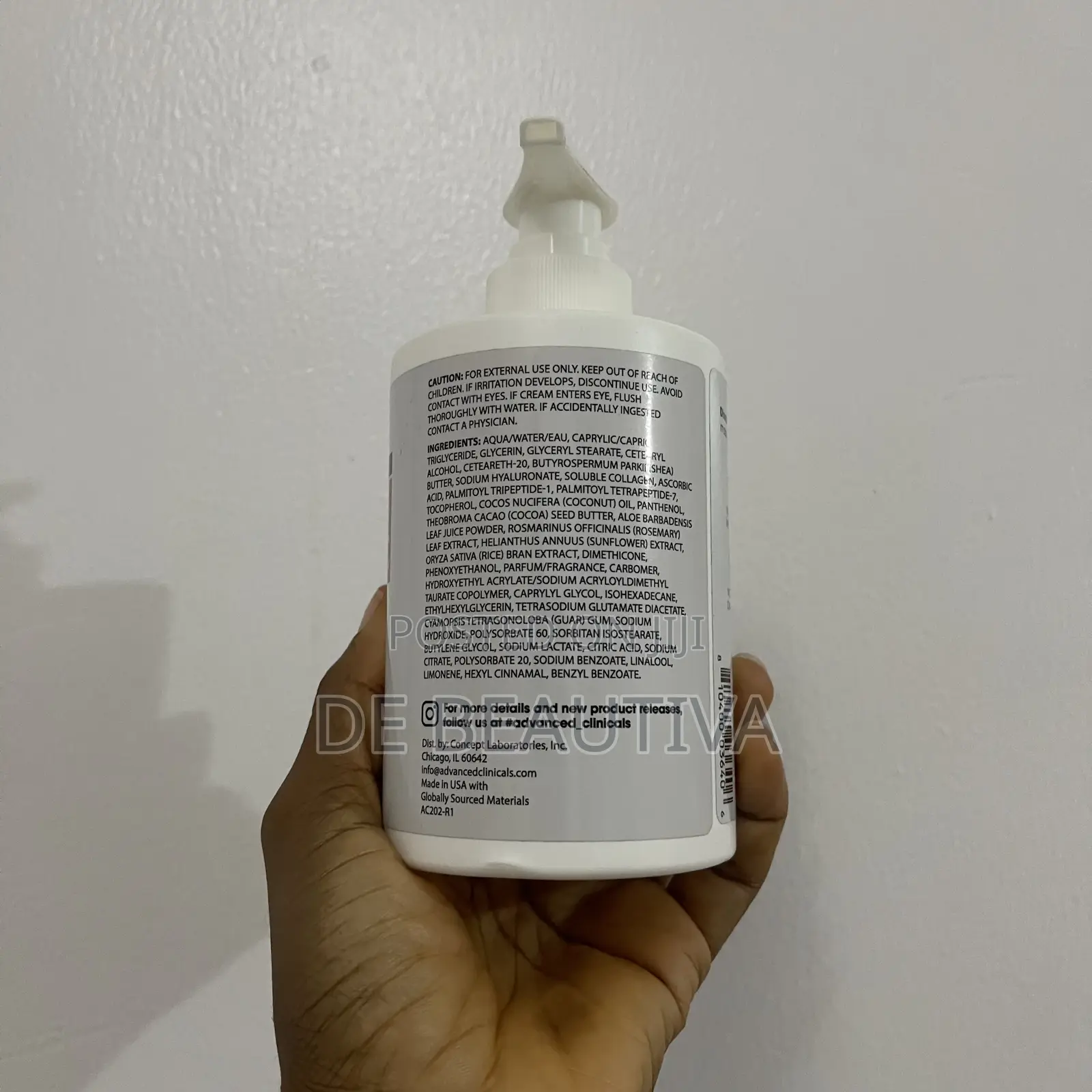 Advanced Clinicals C Hyaluronic Cream -(444ml)