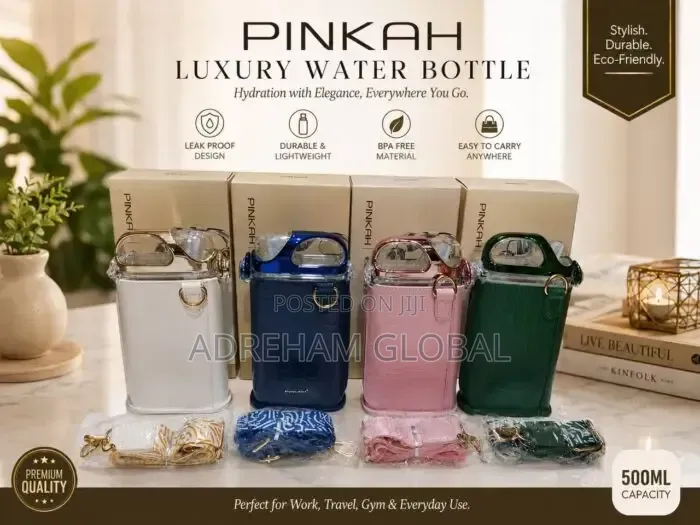 500ml Quality Fancy Croc Skin Leather Bag Water Bottle With Straw