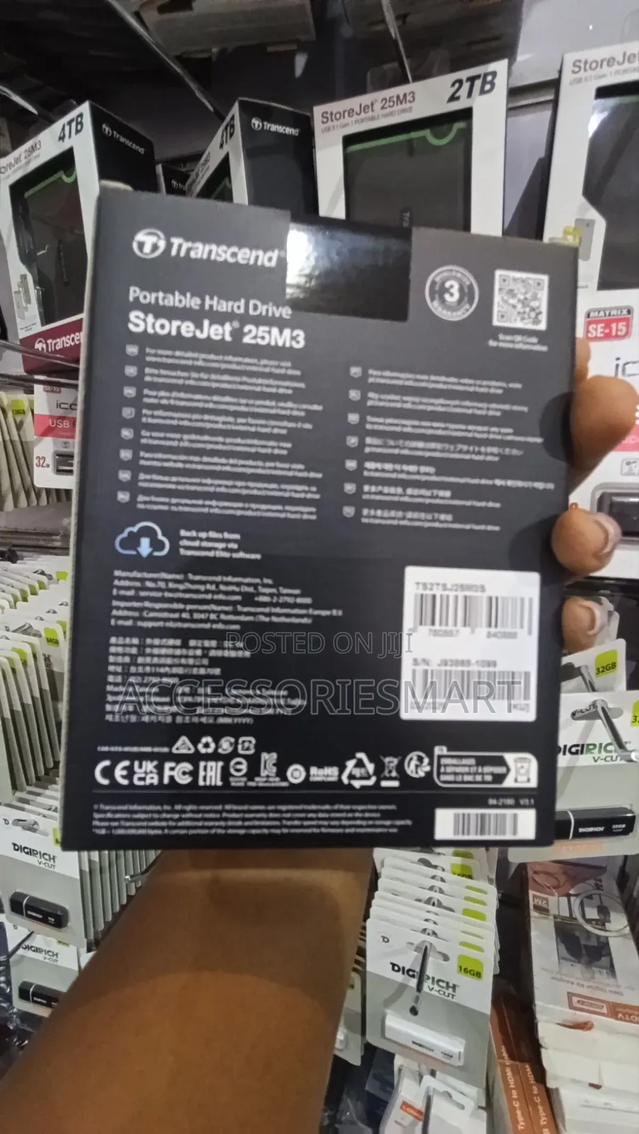 Transcend 2TB USB 3.1 Storejet 25M3 Portable Hard Drive