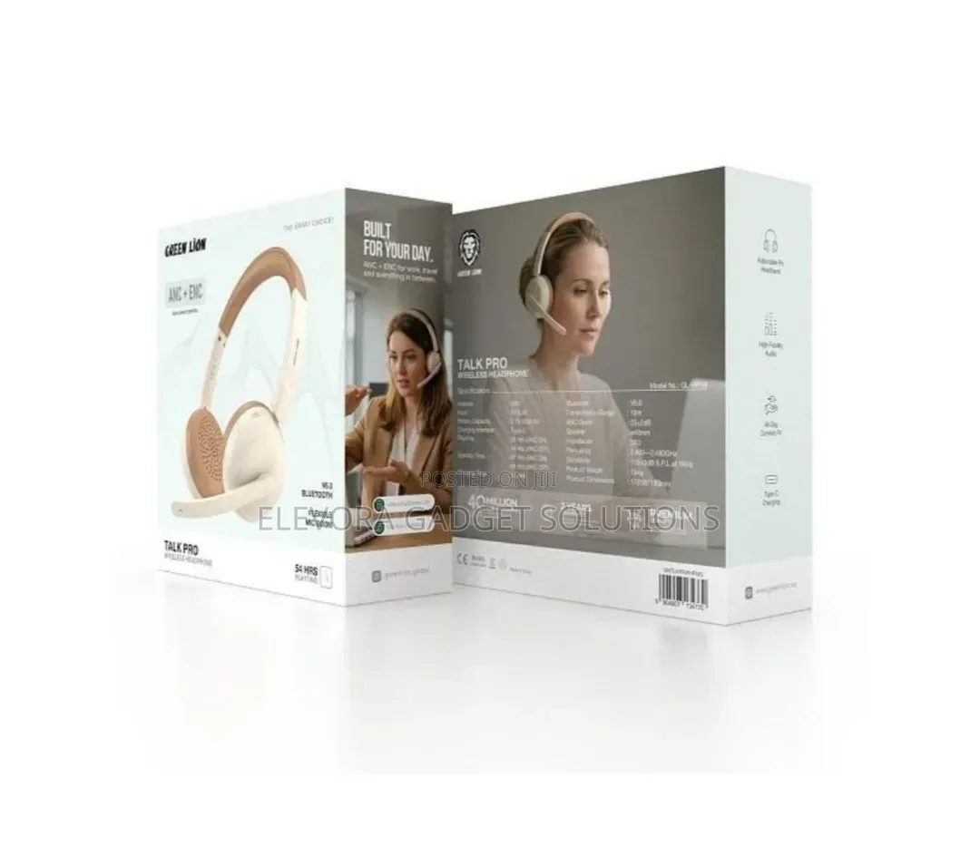 Green Lion Talk Pro Wireless Headphone - ANC + ENC Dual Noise Control