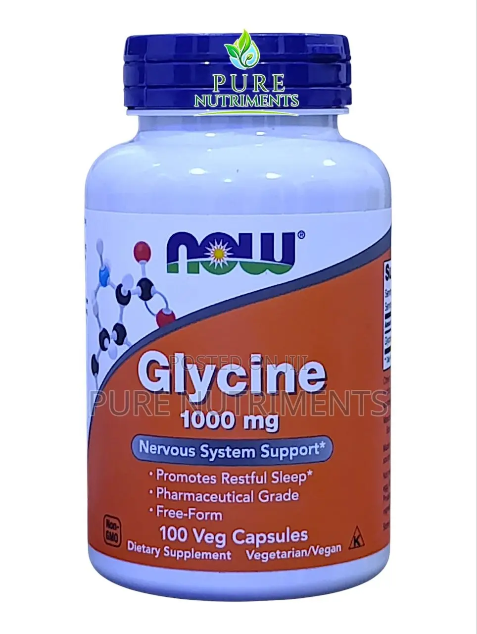 NOW Glycine 1000mg 100 Veg Caps_Restful Sleep Nervous System Support