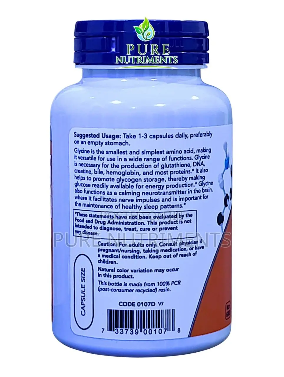 NOW Glycine 1000mg 100 Veg Caps_Restful Sleep Nervous System Support