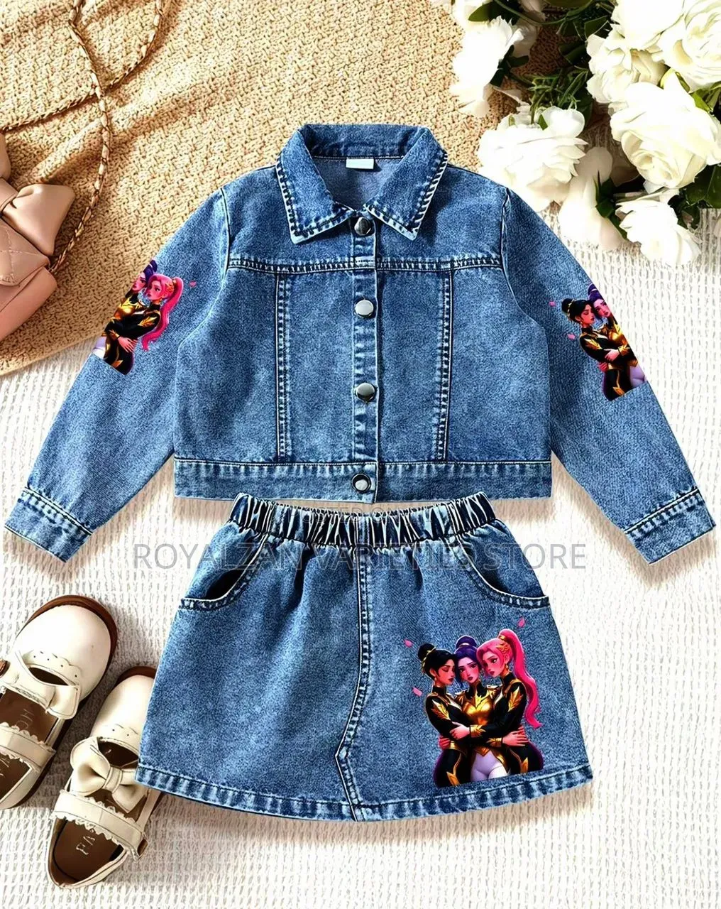 2pcs Kid Denim Barbie Wear