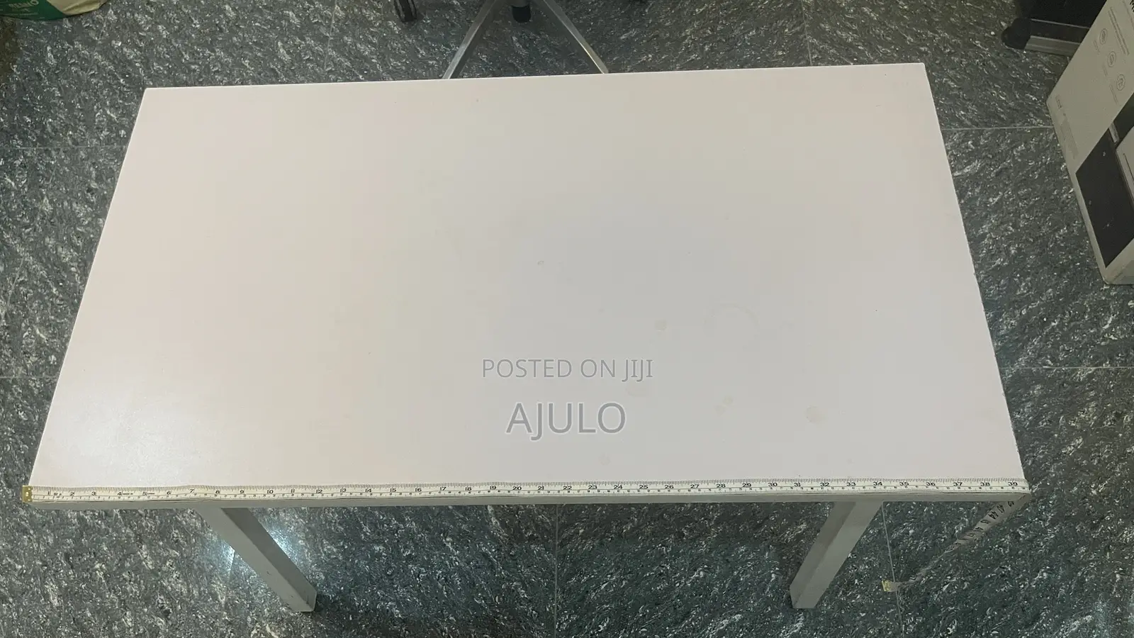 White Office Workstation Table With Metal Leg / Base 100cm X 54cm