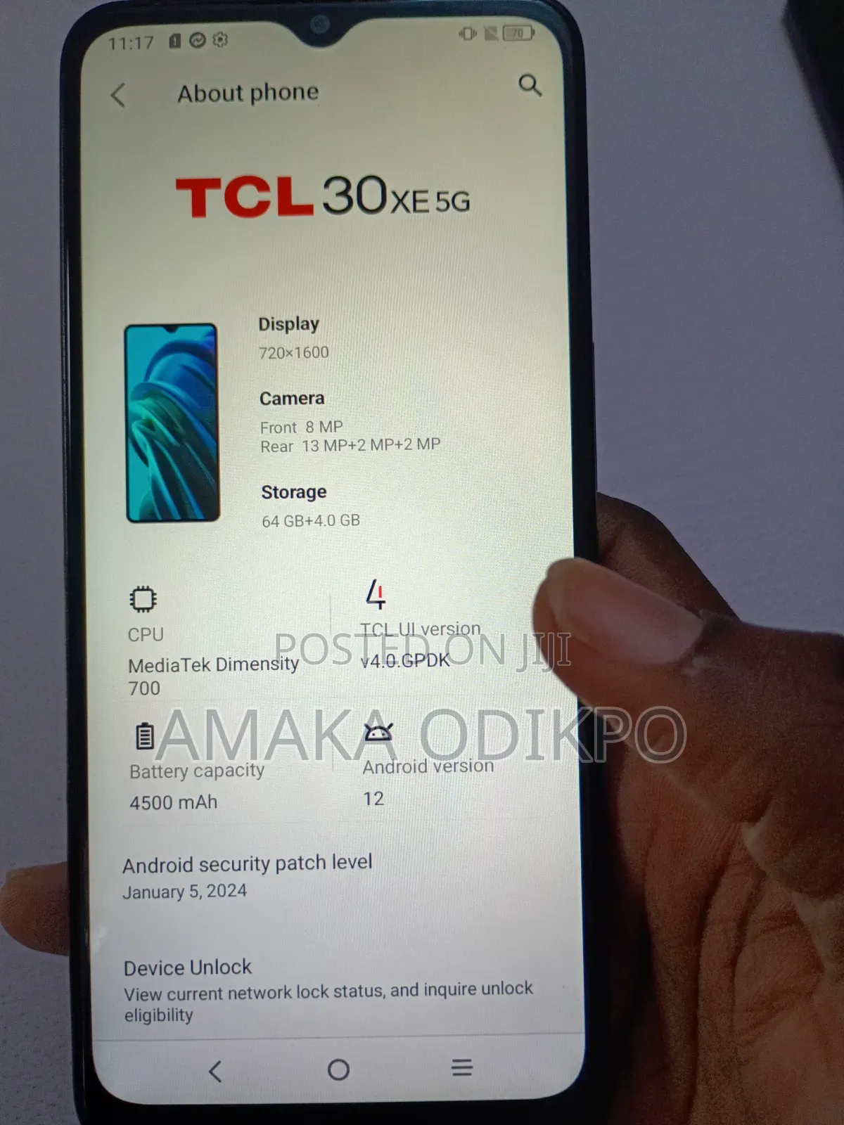 TCL 30 XE 5G 64 GB Black