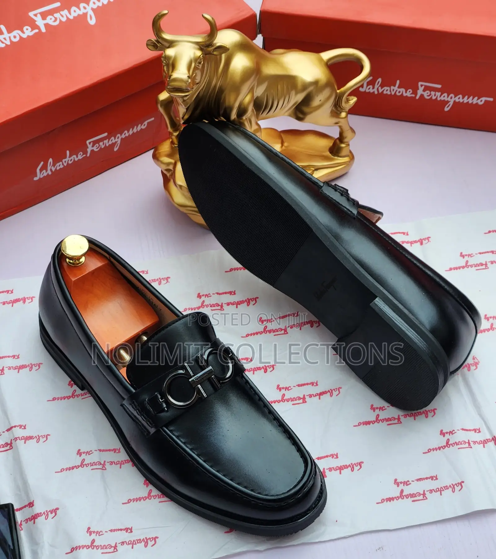 Salvatore Ferragamo Men's Buckle Leather Loafers