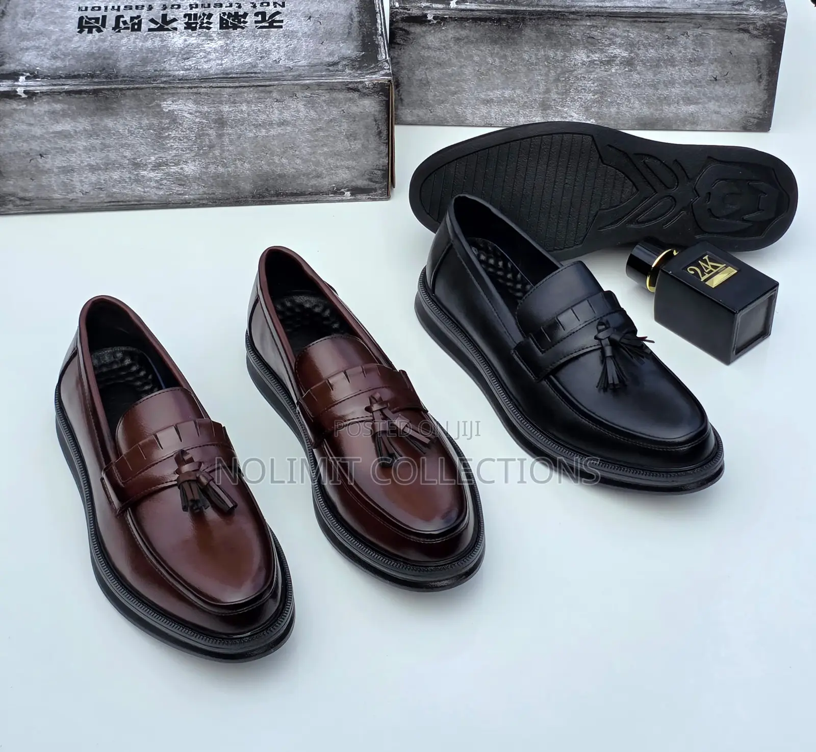 Men's Leather Tassel Loafers With Decorative Fringe