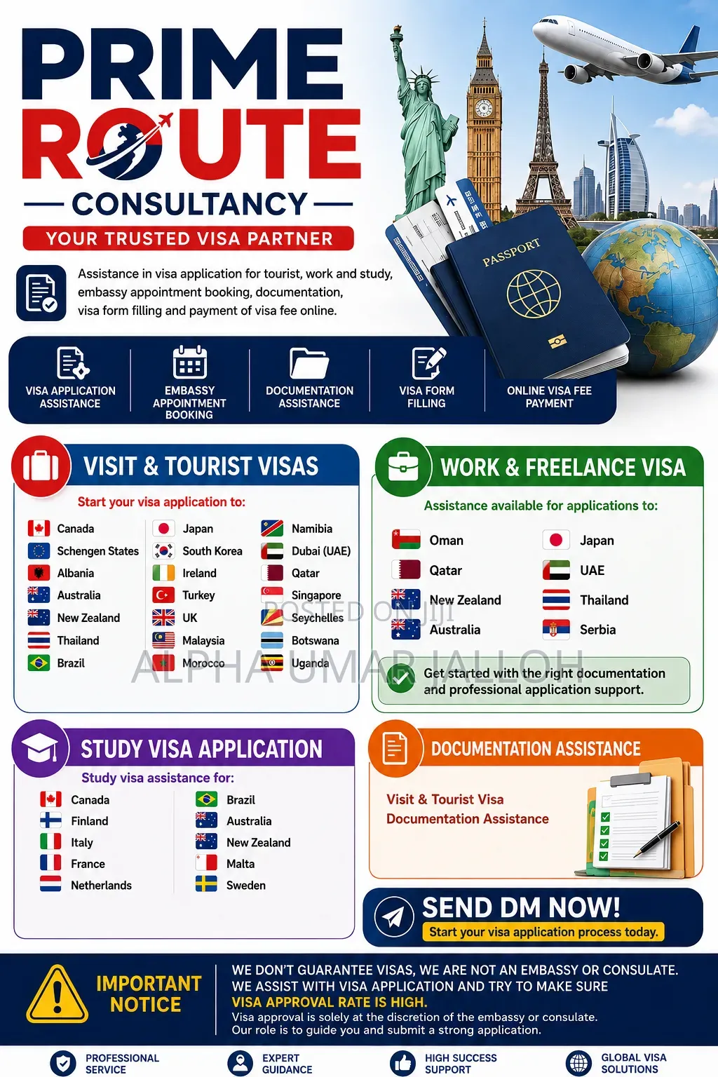 Visa Assistance Canada, Schengen States, Japan Etc