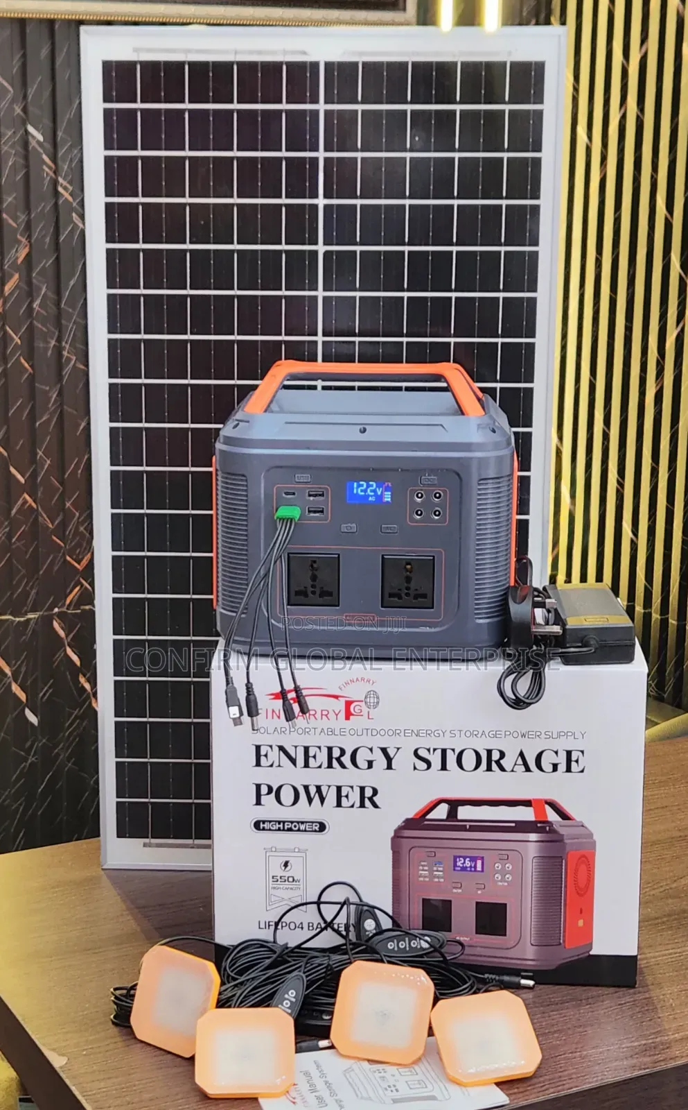 Potable 350watts Solar System With Panel and 4bulbs