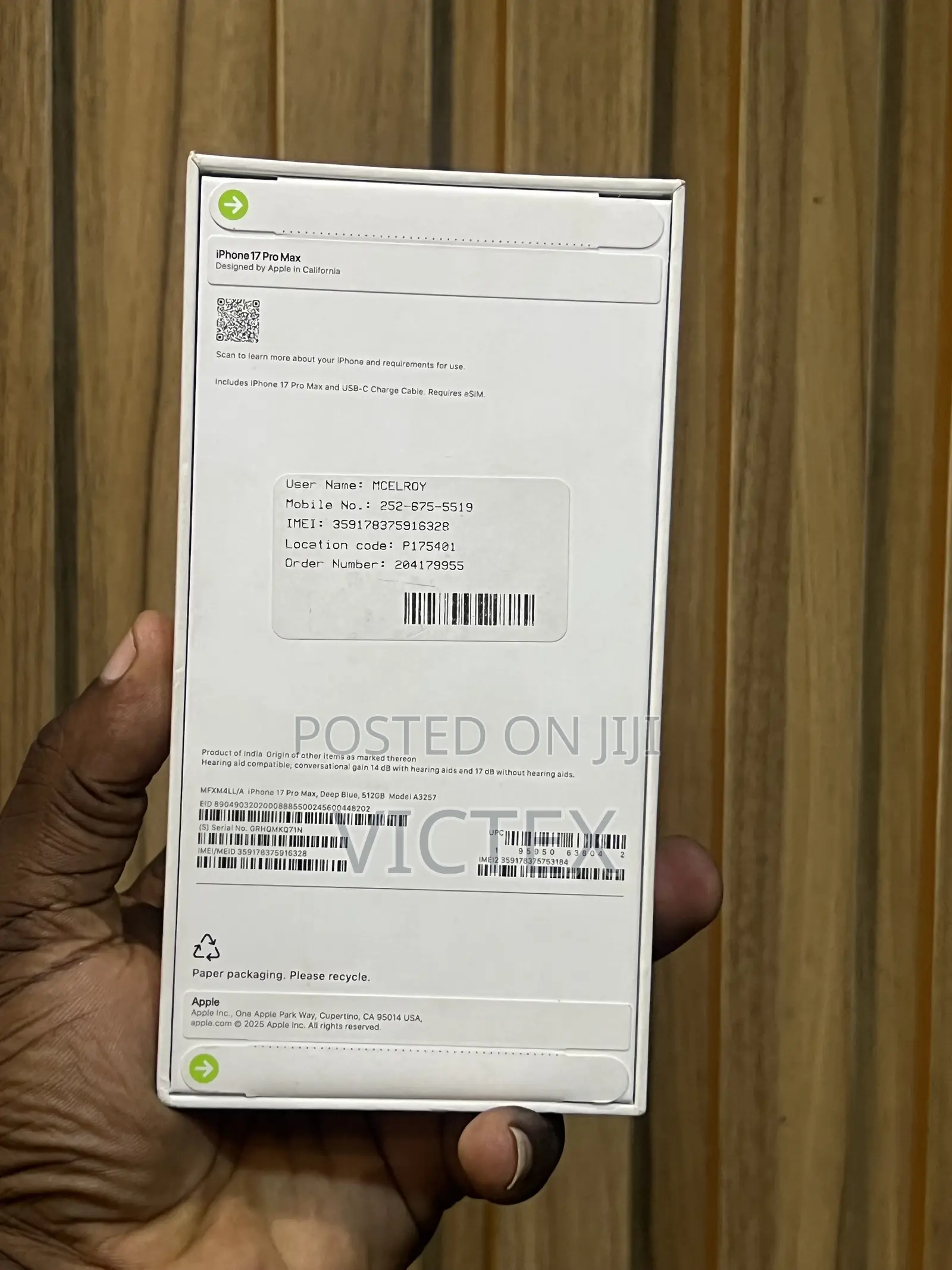 New Apple iPhone 17 Pro Max 256 GB Blue