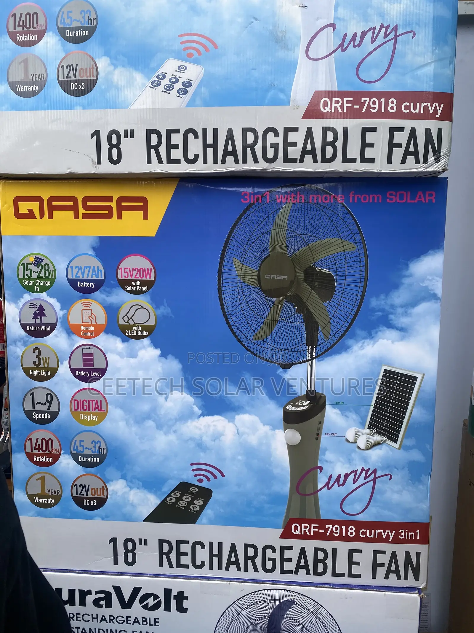 Qasa 18 Inches Fan, QRF-7918 Curvy