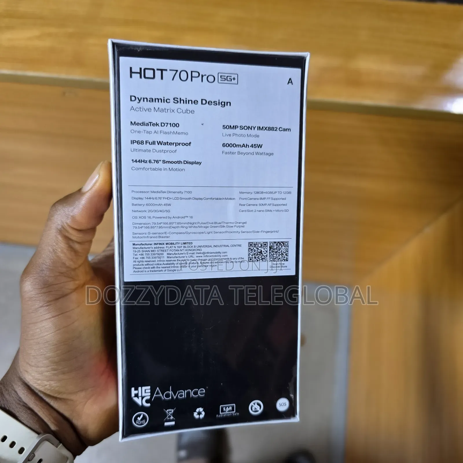 New Infinix Hot 70 Pro 5G+ 256 GB Black