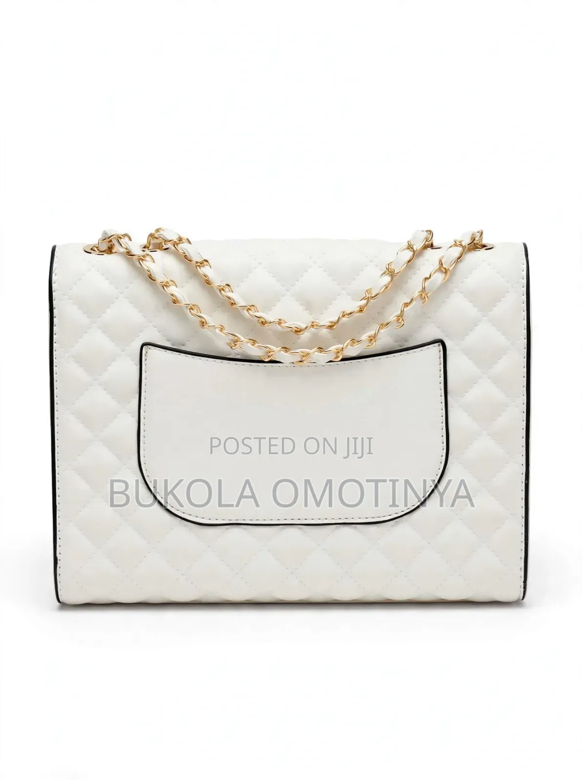 Classy White Quilted CC Chain Shoulder Bag - Ladies Handbag
