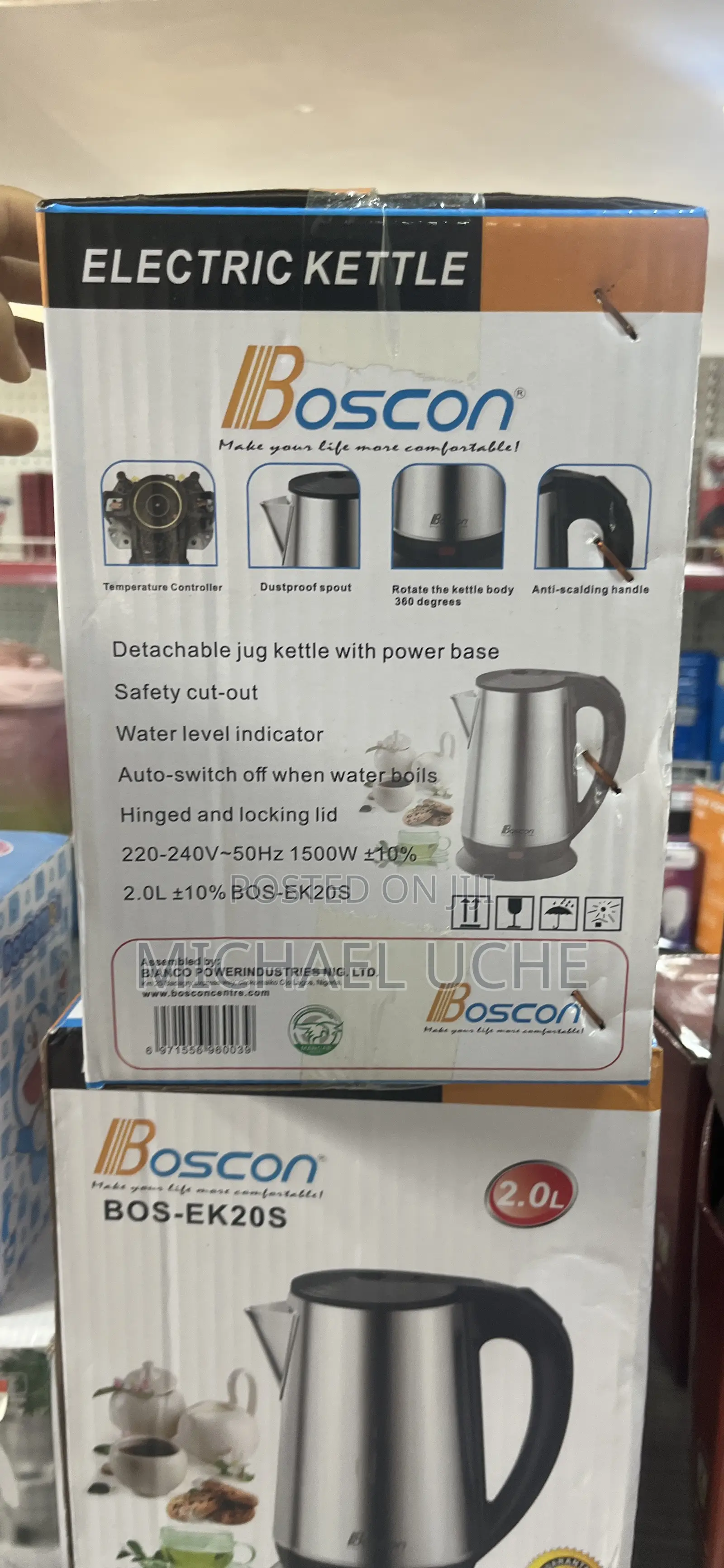 Boscon Electric Kettle 2.0L – Brand New