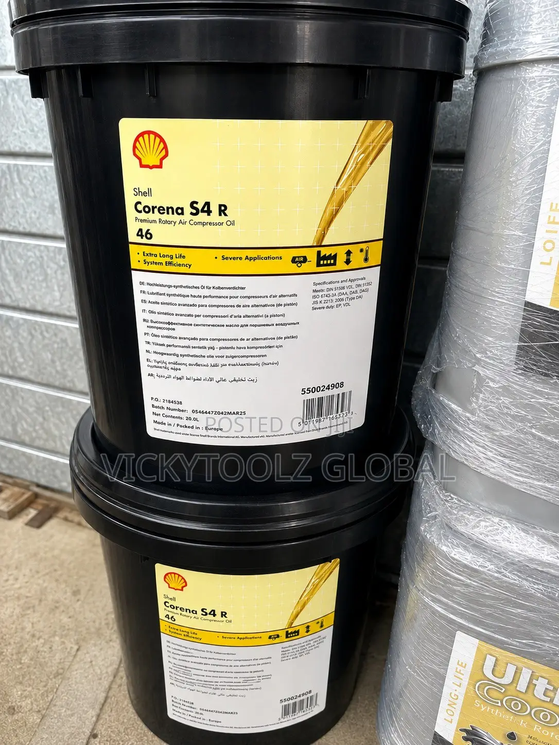 Shell Corena S4 R 46 Rotary Compressor Oil 20liters