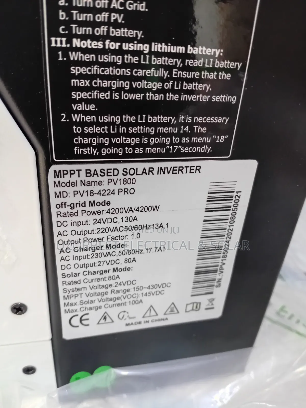 Must Solar Hybrid Inverter 4.2kva 24v