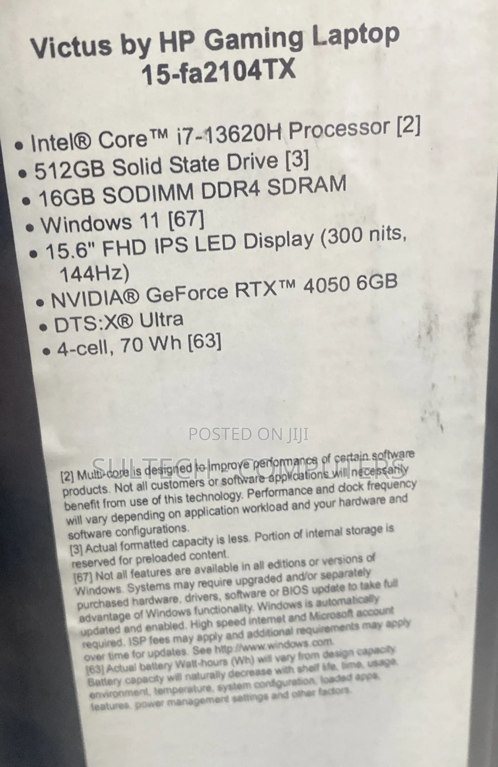 New Laptop HP Victus 15 16GB Intel Core i7 SSD 512GB