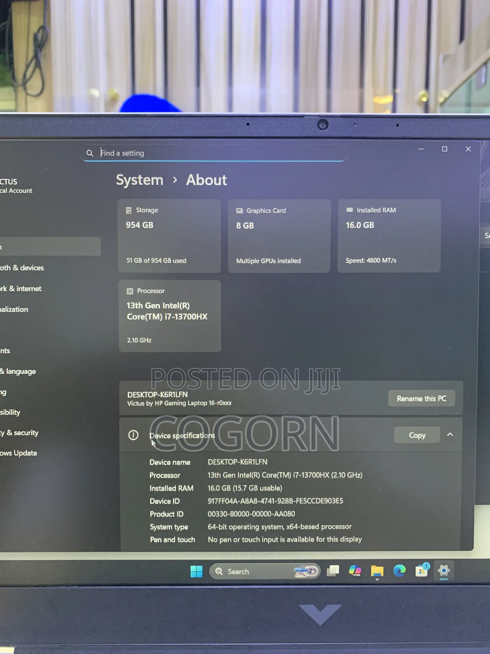 Laptop HP Victus 16 16GB Intel Core i7 SSD 1T