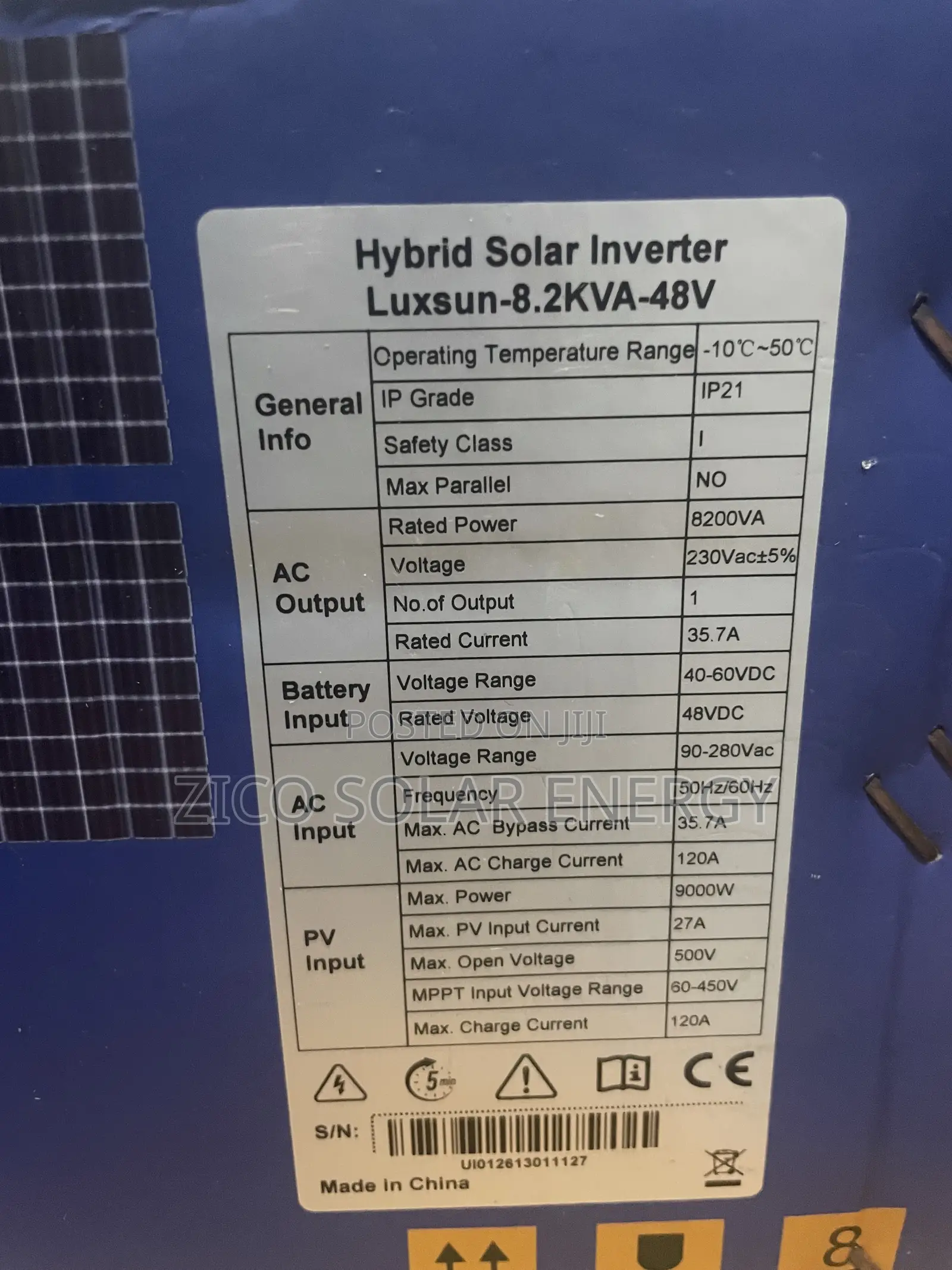 8.2kva Hybrid Solar Inverter