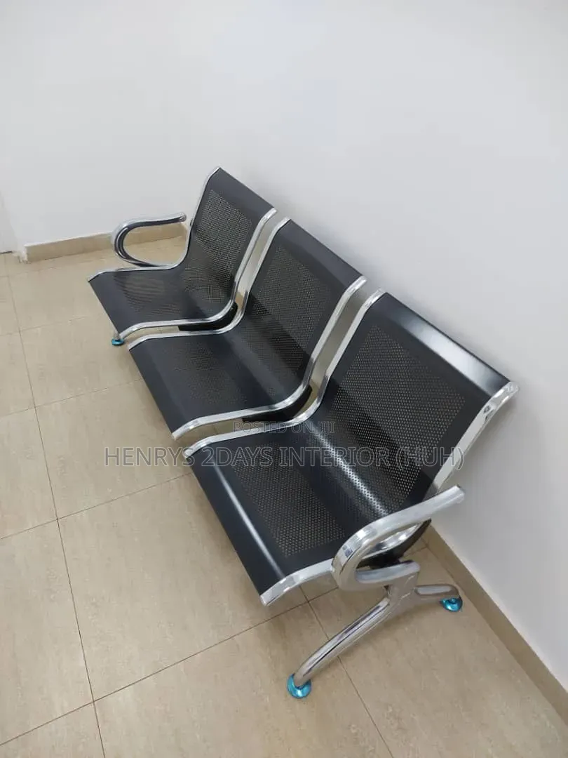 Airport Chairs 3 in One Black and Sliver