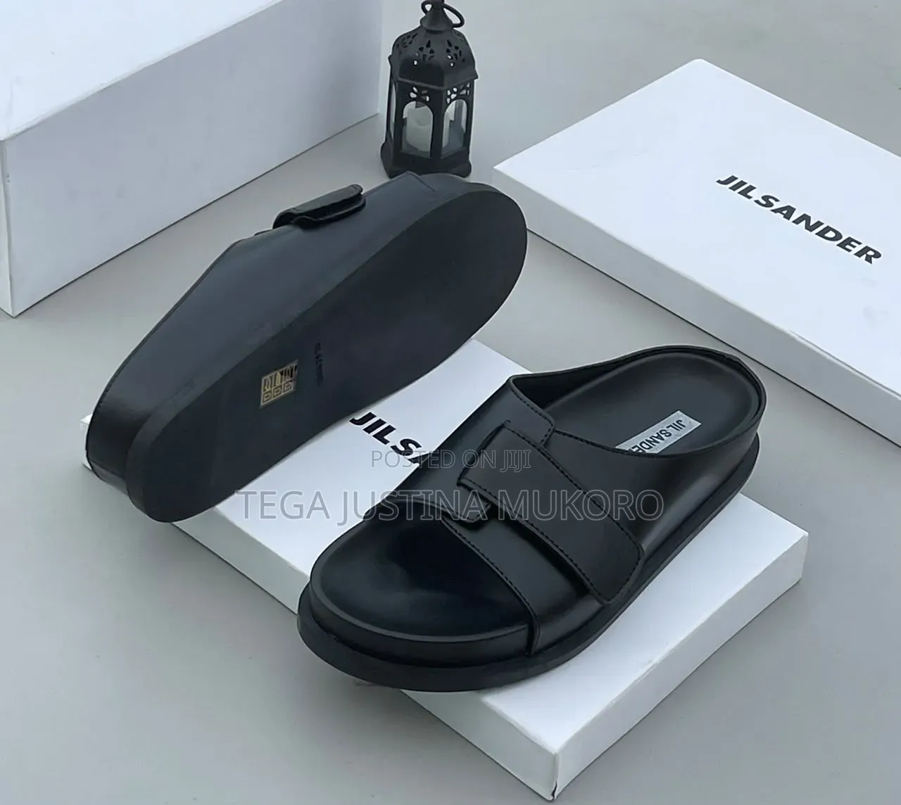 High Quality Jil Sander Hook and Loop Colours Slippers