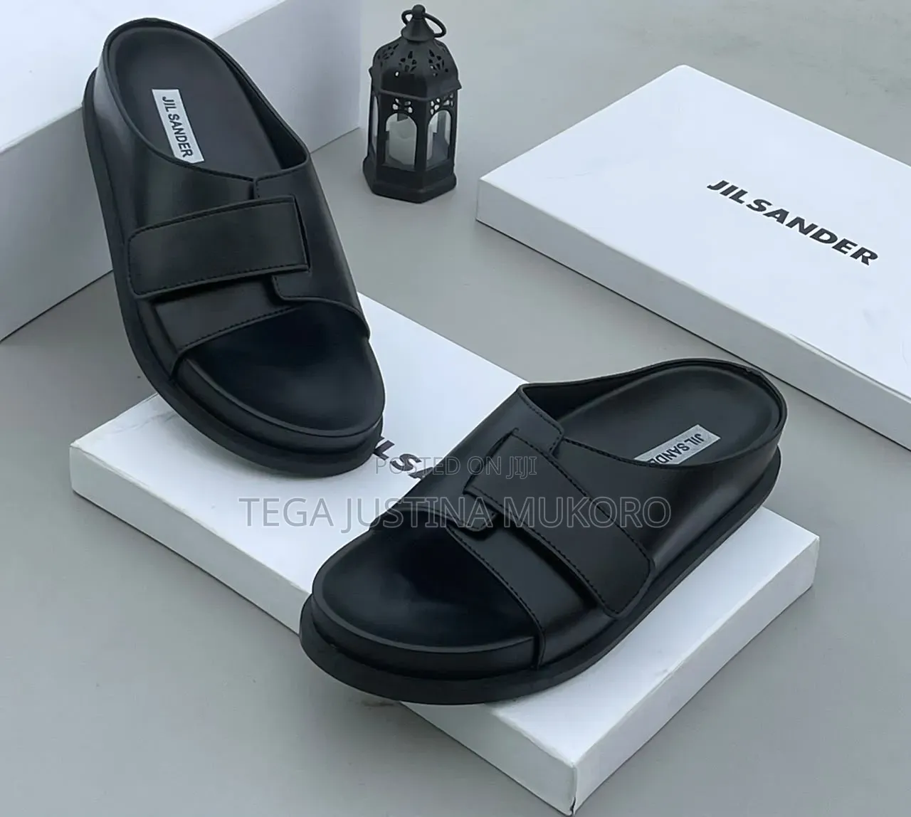 High Quality Jil Sander Hook and Loop Colours Slippers