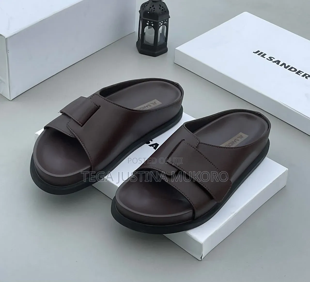 High Quality Jil Sander Hook and Loop Colours Slippers