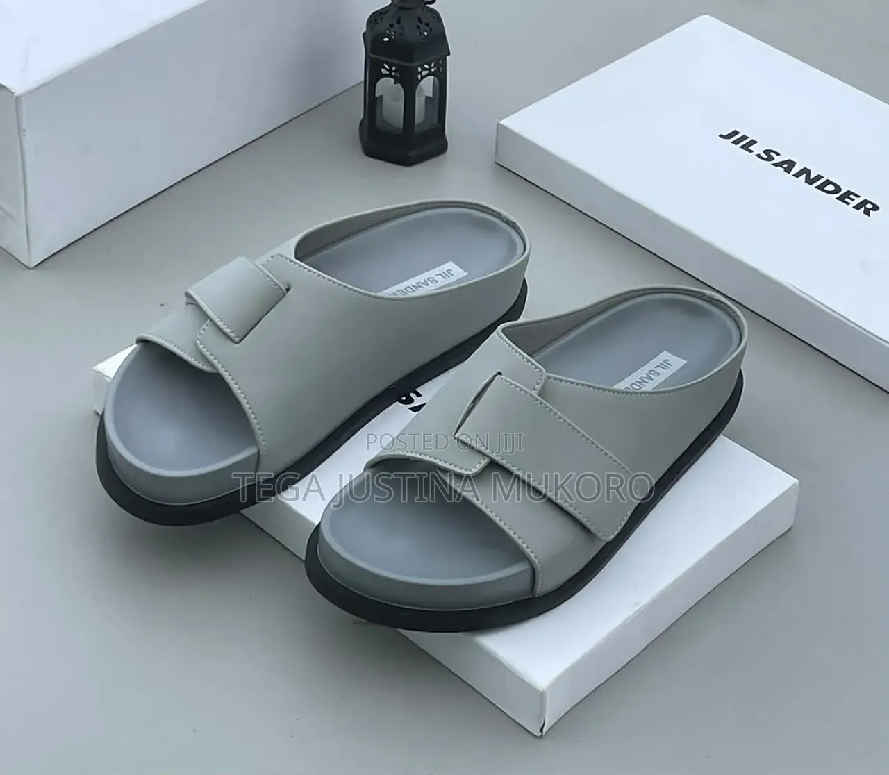 High Quality Jil Sander Hook and Loop Colours Slippers