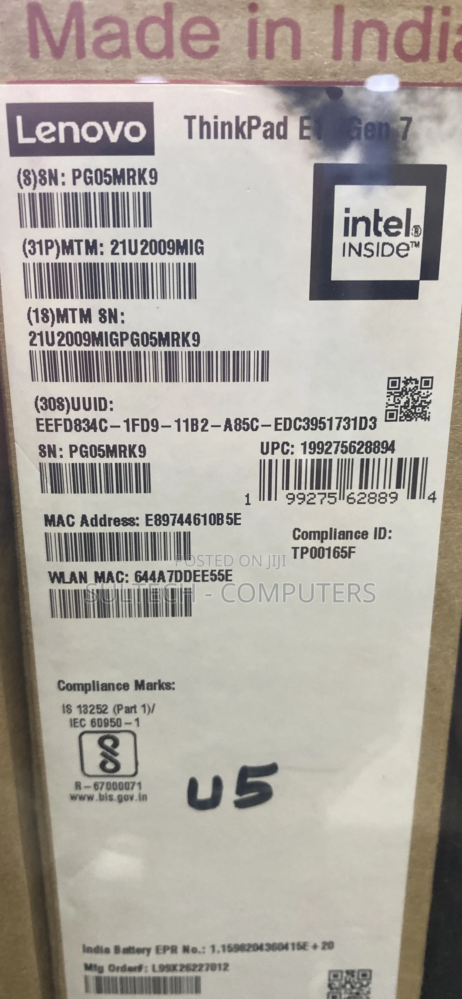 New Laptop Lenovo ThinkPad E14 Gen 6 16GB Intel Core Ultra 5 SSD 512GB