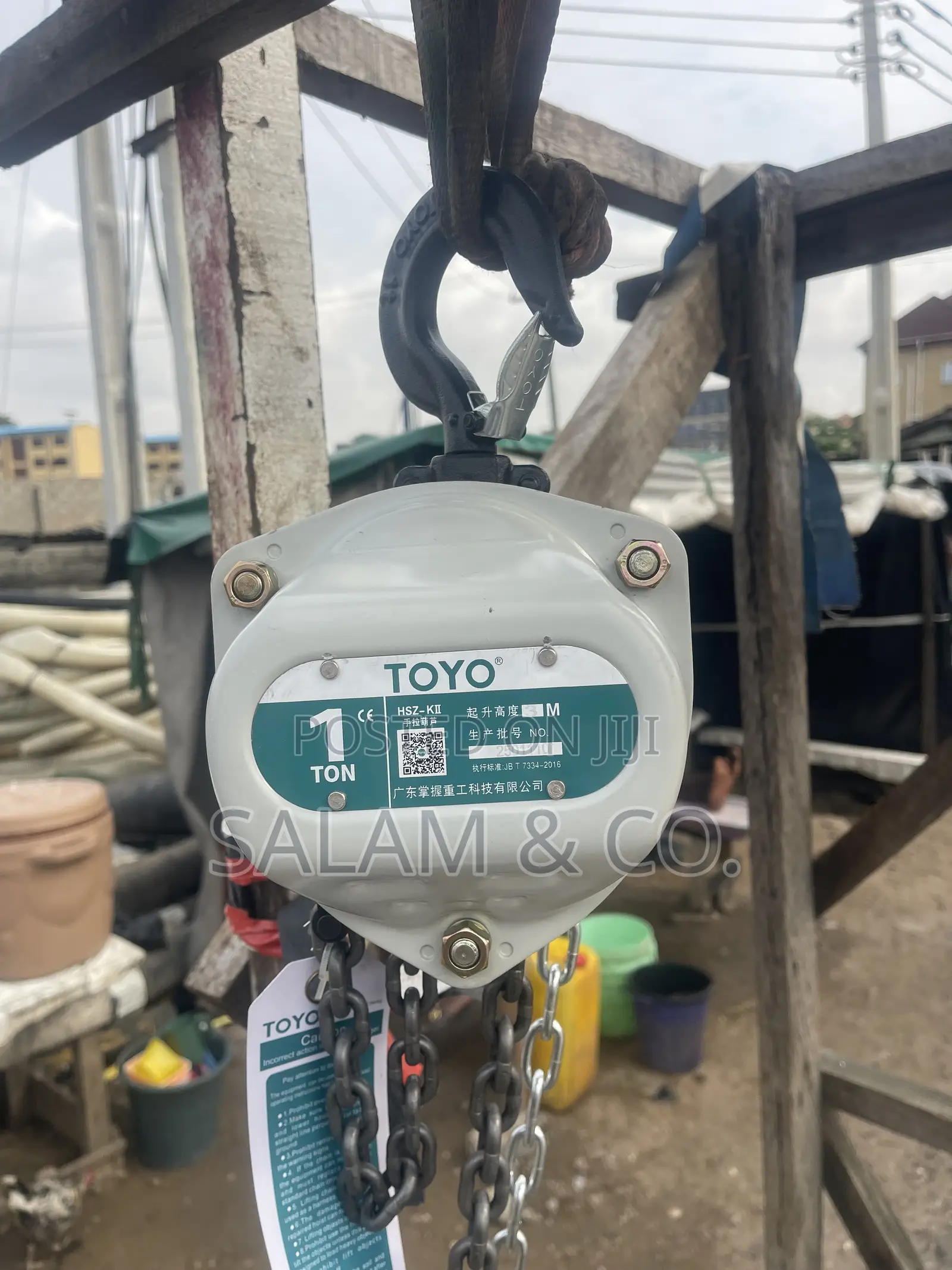 1 Ton TOYO Chain Block – Heavy-Duty Manual Lifting Hoist
