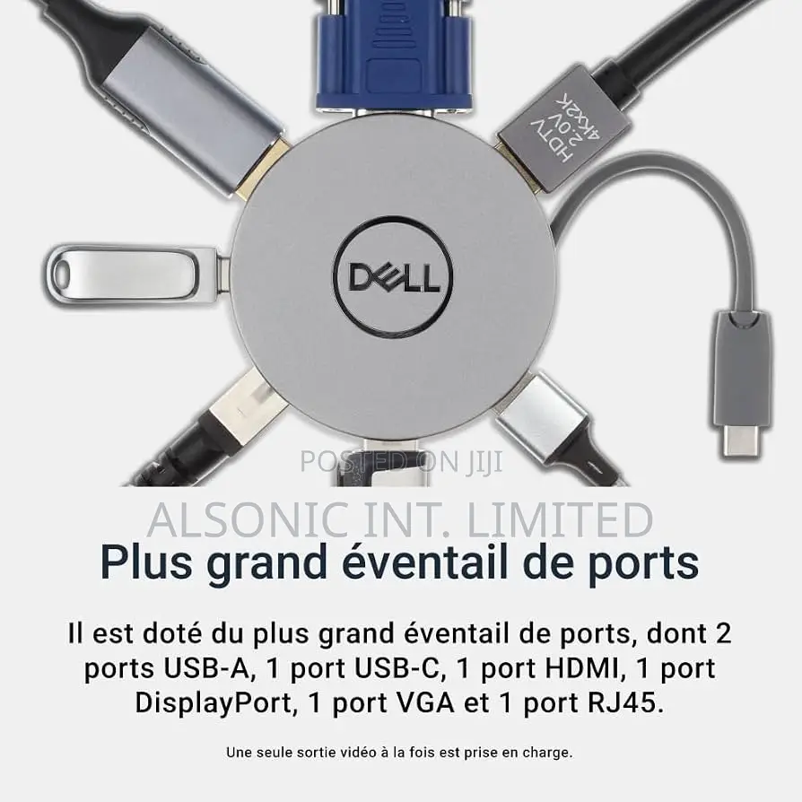 DELL 7-in-1 USB-C Multiport Adapter 2. Ports, 1 USB-C, 1 HDMI