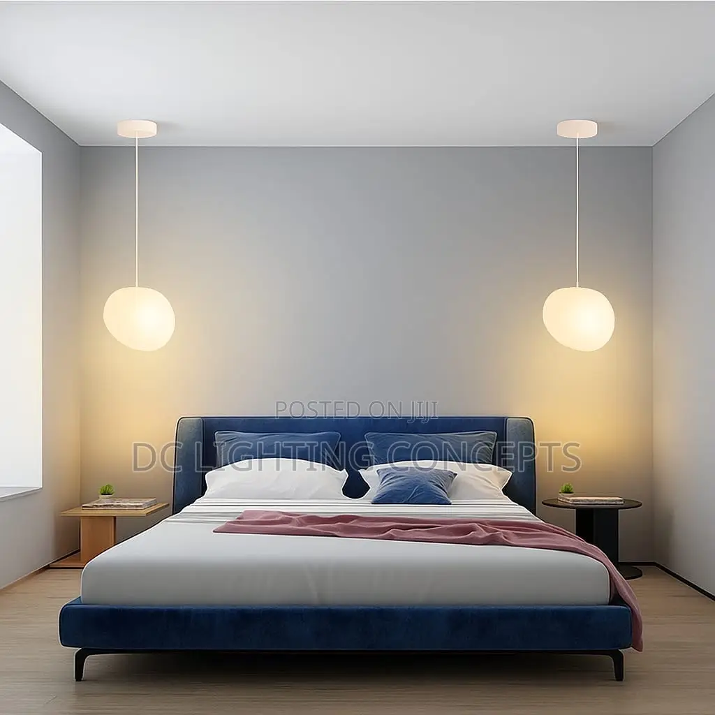 Modern White Pebble Pendant Light.