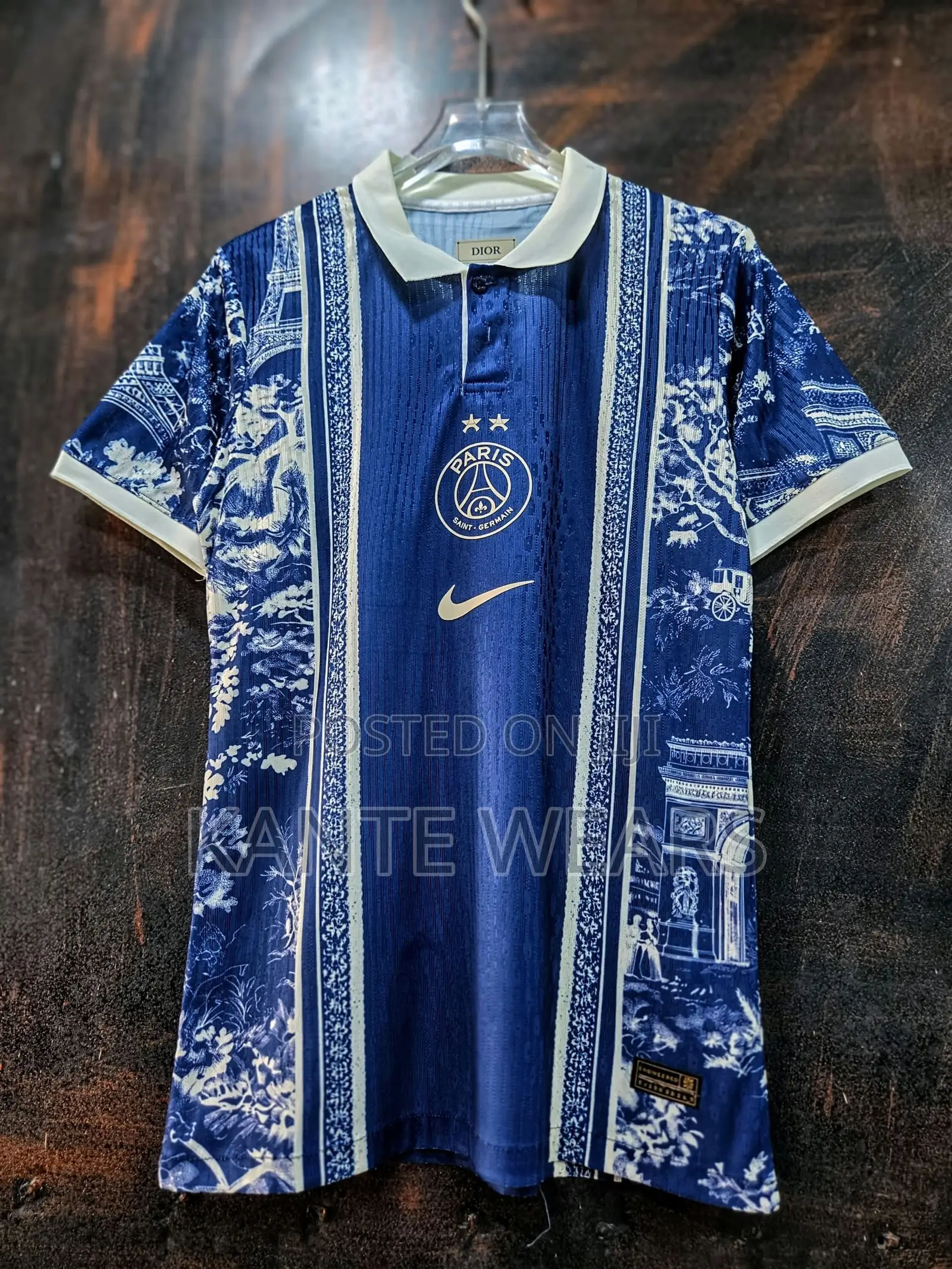 PSG X Dior Vintage Tapestry Polo Shirt HIGH QUALITY