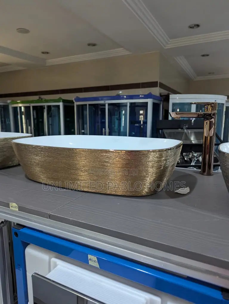 Luxury Textured Vessel Sink With Tall Faucet