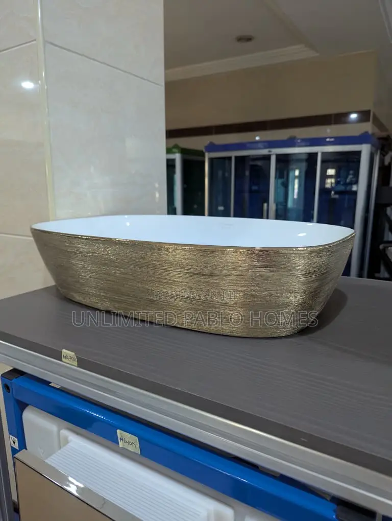 Luxury Textured Vessel Sink With Tall Faucet