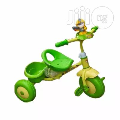Happy Family Baby Tricycle With Carrier - Green Yellow