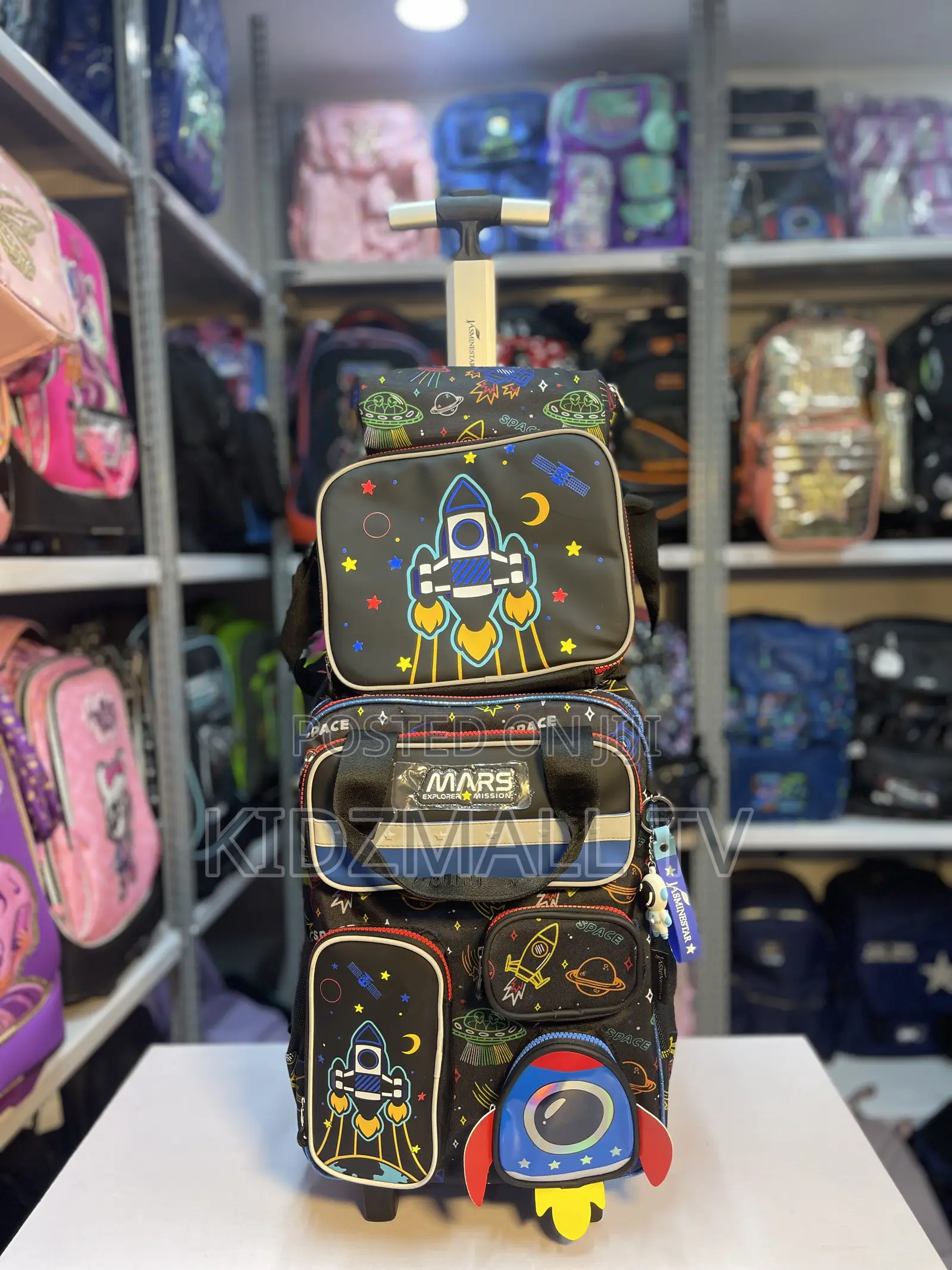 Boys 3-in-1 Space Explorer Rolling School Bag Set