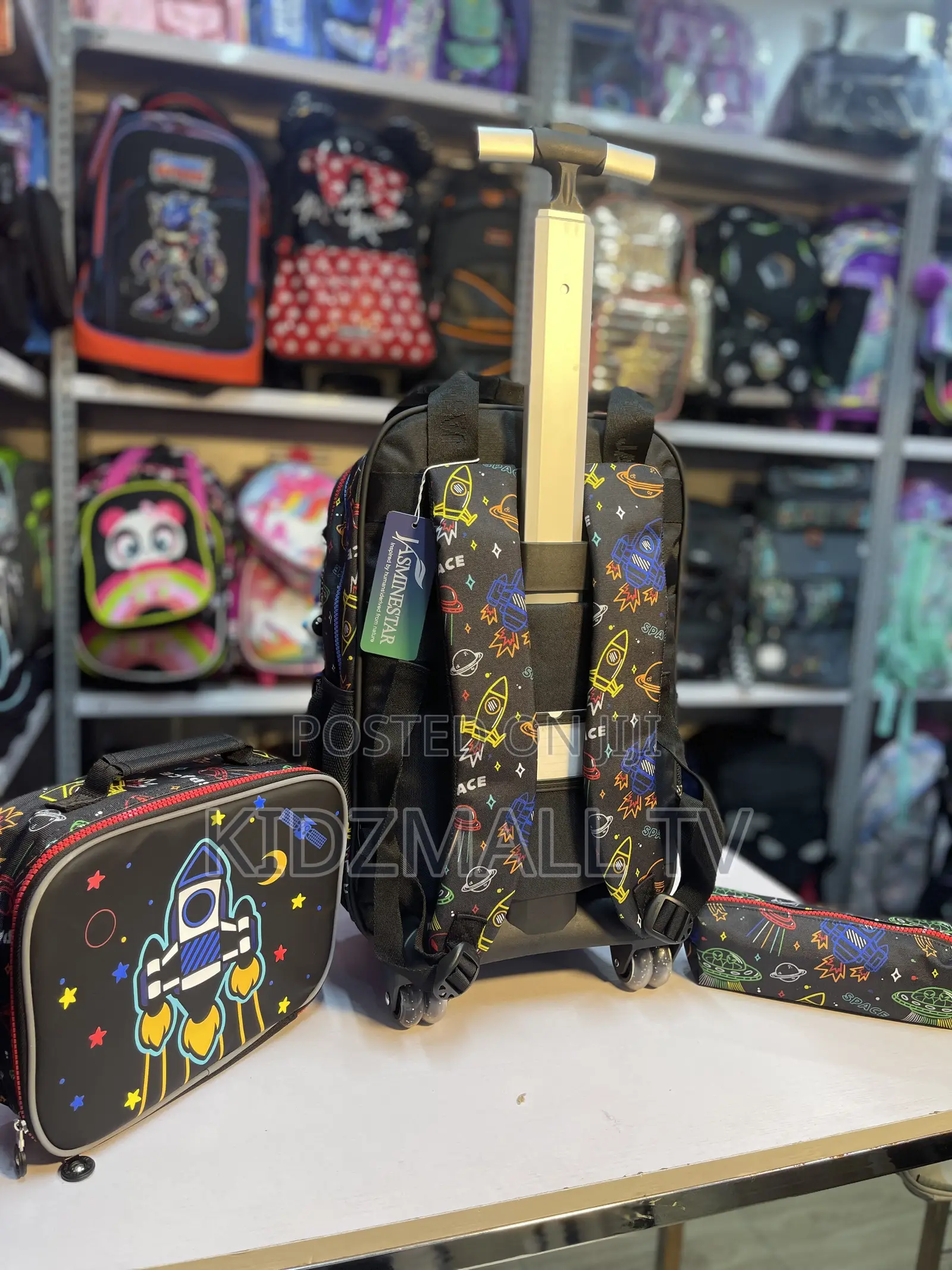 Boys 3-in-1 Space Explorer Rolling School Bag Set