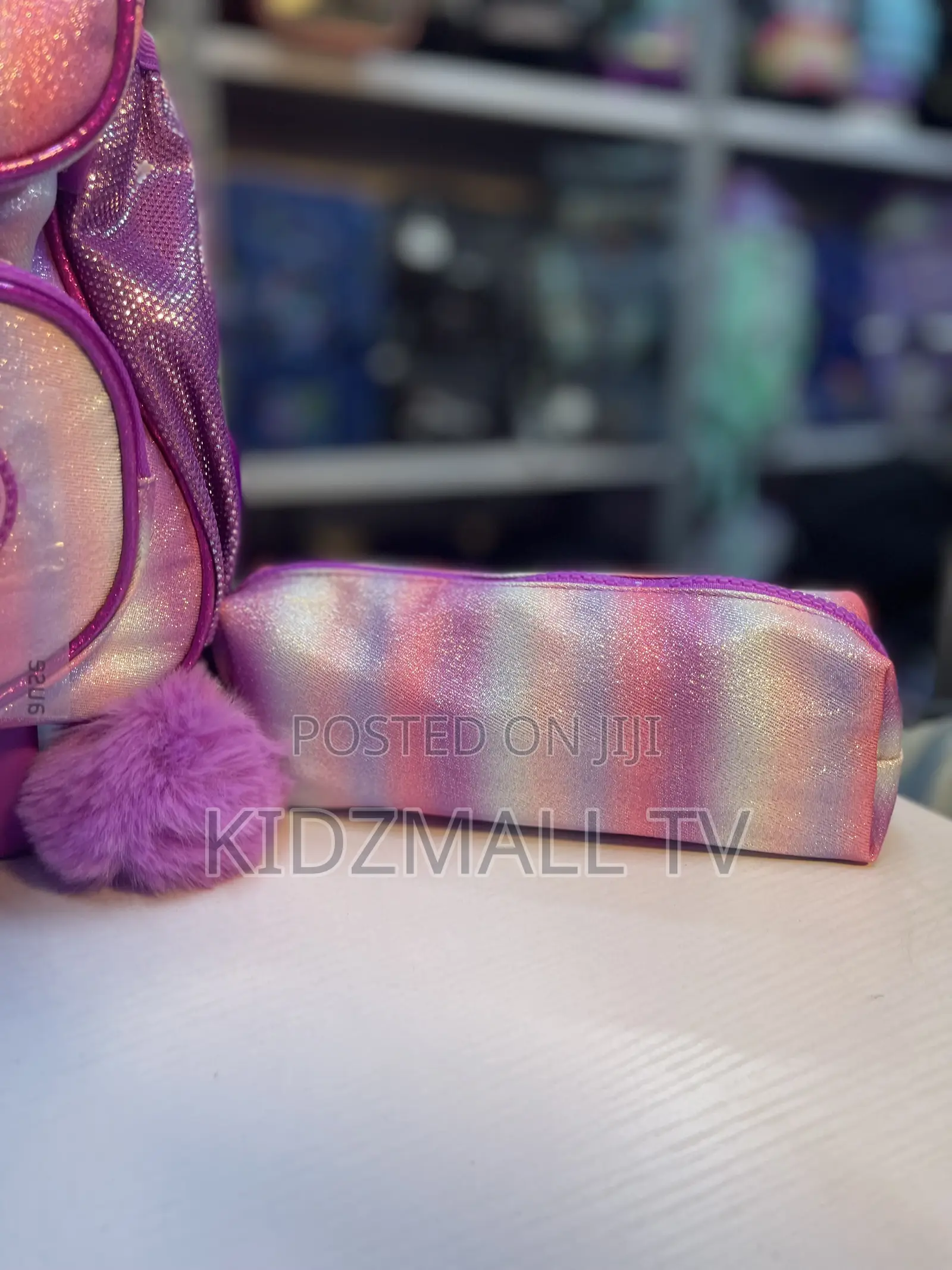 Girls 3-in-1 "Girl Power" Glitter & Holographic Rolling School Bag Set